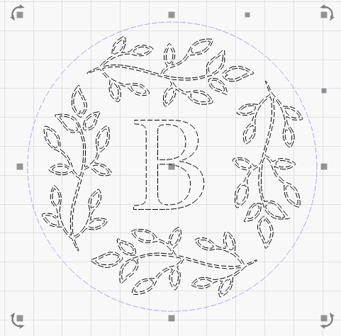 Monogrammed B - Leafy Wreath Laser Cutting File