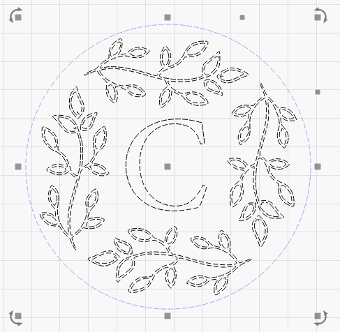 Monogrammed C - Leafy Wreath Laser Cutting File