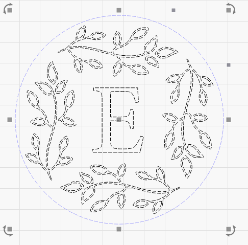 Monogrammed E - Leafy Wreath Laser Cutting File