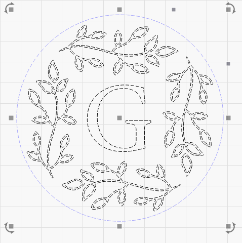Monogrammed G - Leafy Wreath Laser Cutting File