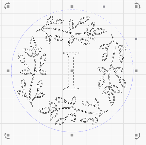 Monogrammed I - Leafy Wreath Laser Cutting File