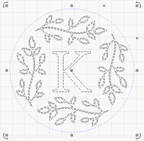 Monogrammed K - Leafy Wreath Laser Cutting File