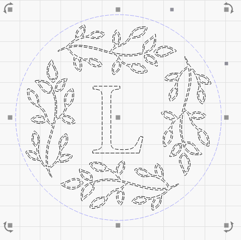Monogrammed L - Leafy Wreath Laser Cutting File
