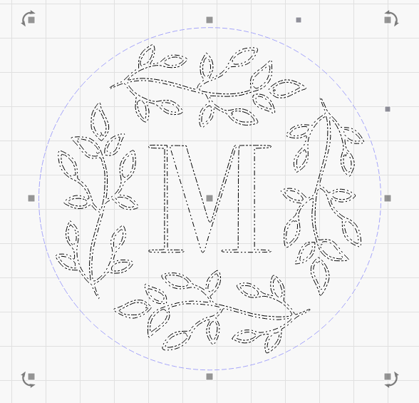Monogrammed M - Leafy Wreath Laser Cutting File