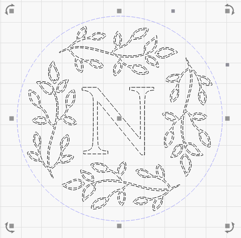Monogrammed N - Leafy Wreath Laser Cutting File