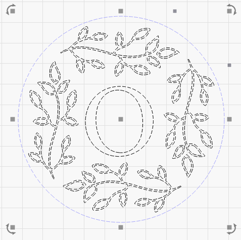 Monogrammed O - Leafy Wreath Laser Cutting File