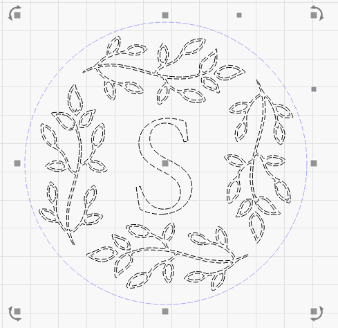 Monogrammed S - Leafy Wreath Laser Cutting File